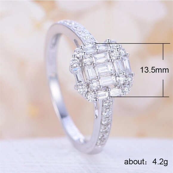 💝 Wedding/Engagement Square Classical Cubic Silver Ring for Women, VIP194 - Picture 7 of 7